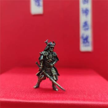 純銅金屬 斜刀 武士古代兵人玩具模型桌面游戲戰棋子擺件軍事手辦