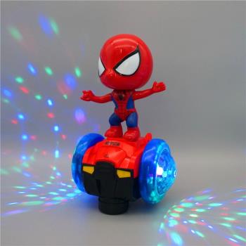 兒童電動玩具萬向車特技旋轉彎燈光音樂蜘蛛俠兒童小男孩生日禮物
