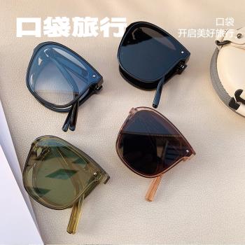 折疊墨鏡夏季防曬太陽鏡輕便眼鏡盒便攜簡約時尚易收納開車墨鏡