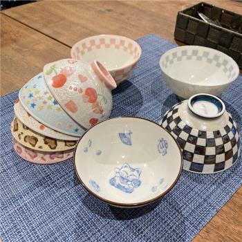 日本進口美濃燒可愛少女心櫻桃貓咪水果亮面陶瓷餐具甜品米飯碗