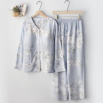 日式帶胸墊女夏季人造棉涼感睡衣