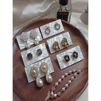 亞克力耳環首飾展示架珠寶桌面陳列透明擺攤商用精品輕奢托盤道具