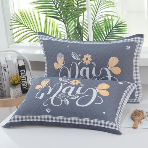 紗布非純棉枕巾一對裝透氣吸汗枕頭墊巾單人成人家用加大加厚蓋巾