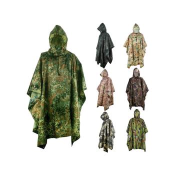 戶外用品三合一多功能雨披騎行徒步套裝斗篷成人男女地墊環保雨衣