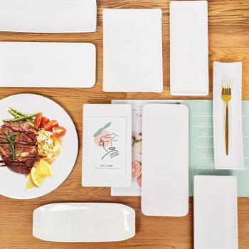 密胺平面盤子白色長方形蛋糕西餐盤塑料創意壽司面包擺盤平盤商用
