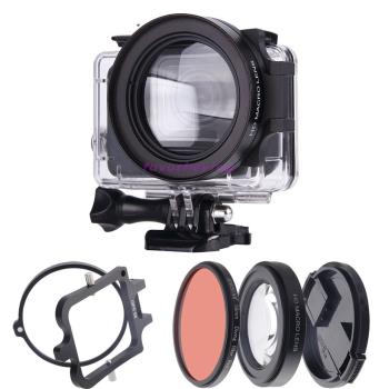 GoPro配件hero5/6/7濾鏡 58mm微距近攝鏡潛水紅濾鏡放大鏡轉接環