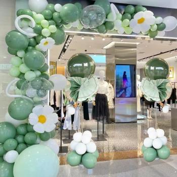 開業氣球立柱開業門口裝飾氣球鏈活動氣氛圍場景布置裝飾綠色氣球