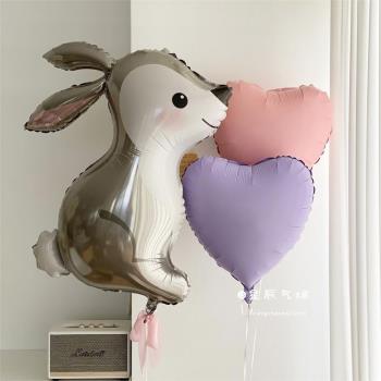 韓國ins大號兔子卡通鋁膜氣球兒童寶寶周歲生日裝飾派對場景布置