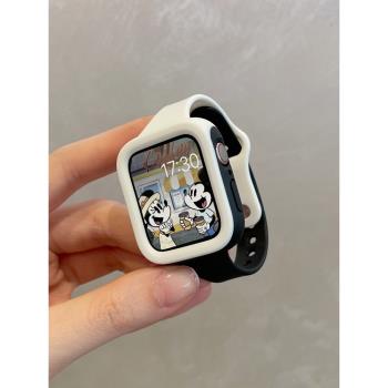 軟軟派夏季運動硅膠一體女款applewatch8適用蘋果手表表帶iwatch7