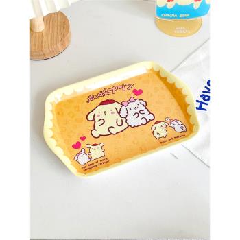 卡通可愛兒童密胺餐盤托盤長方形家用塑料蛋糕水果早餐寶寶ins風
