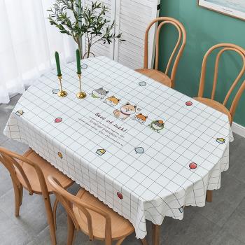 橢圓形桌布防水防油防燙免洗pvc餐桌布家用茶幾臺布長方形ins桌墊