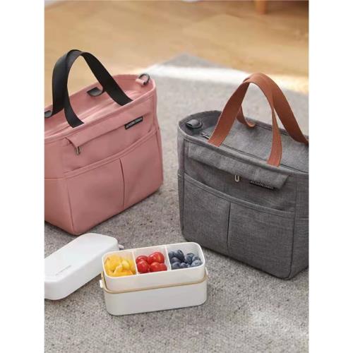 可斜挎保溫飯盒袋子手提便當包手提袋鍍鋁膜飯包上班族手提袋學生