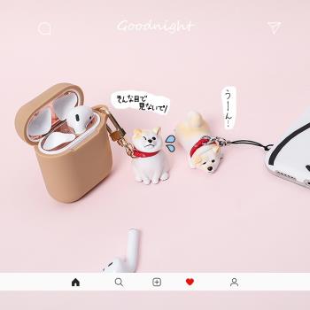 日本INS不肯走柴犬AirPods1/2/3 pro2矽膠防刮保護套可愛小狗適用蘋果無線藍牙耳機時代少年團同款