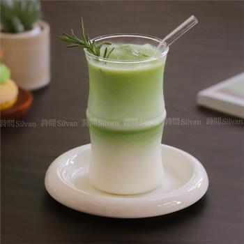 創意國風竹節異形高硼硅耐熱玻璃杯抹茶牛乳奶茶冰美式拿鐵咖啡杯