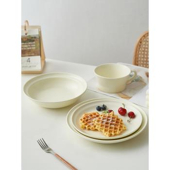 IMhouse北歐啞光碗碟餐具套裝ins風家用創意純色陶瓷飯碗盤子湯碗