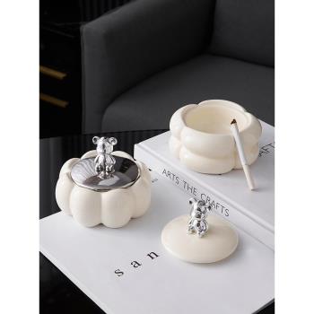 北歐風高檔陶瓷煙灰缸輕奢高級感家用客廳創意個性潮流辦公室煙缸