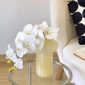吃瓜少女法式復古花瓶白色蝴蝶蘭高端仿真花輕奢客廳桌面擺件裝飾