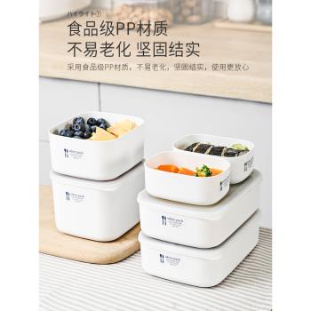 日本保鮮盒塑膠水果便當盒食品冰箱專用收納微波爐雜糧定量小飯盒