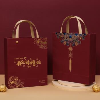 喜糖袋子結婚手提袋伴手禮袋子喜糖盒子結婚禮品袋禮盒喜糖手提袋