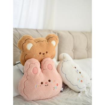 泡芙動物兔熊抱枕安撫毛絨玩具沙發靠枕少女心午休枕辦公室靠墊