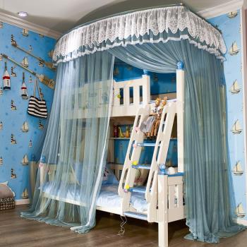 可伸縮上下鋪兒童子母床梯形雙層床高低床蚊帳1.2米1.5m家用1.35m