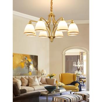 美式金色輕奢風吊燈客廳燈2023新款現代簡約大氣餐廳臥室中山燈具