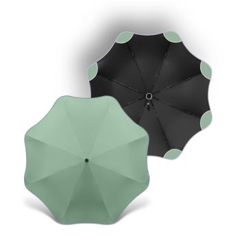 黑膠圓角純色全自動兩用防曬雨傘