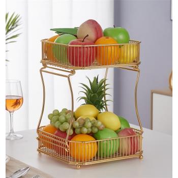水果盤家用客廳茶幾水果籃零食盤高檔輕奢現代創意北歐多層收納籃