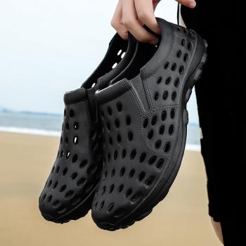 套腳夏季運動潮流輕便涉水洞洞鞋