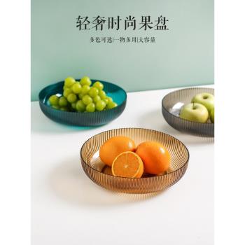 川島屋水果盤家用客廳茶幾高檔輕奢網紅堅果干果盤塑料零食擺放盤