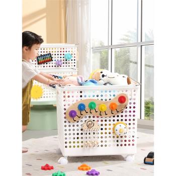 兒童玩具收納箱帶輪寶寶忙碌筐積木娃娃整理筐忙碌板大容量收納籃