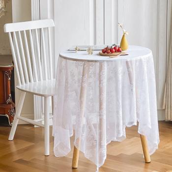 白色蕾絲桌布法式溫柔家居裝飾布藝野餐布蓋布拍照背景布拍攝道具