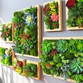 仿真綠植多肉壁掛田園掛飾壁飾立體電表箱遮擋室內植物墻墻面裝飾