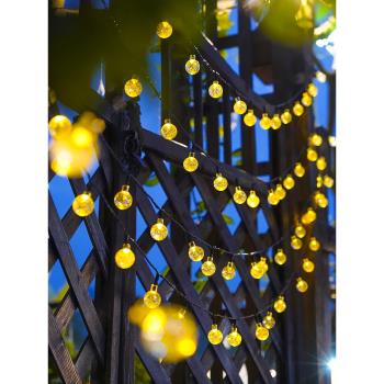 太陽能燈戶外庭院燈LED七彩串燈防水花園別墅裝飾星星燈串閃燈帶