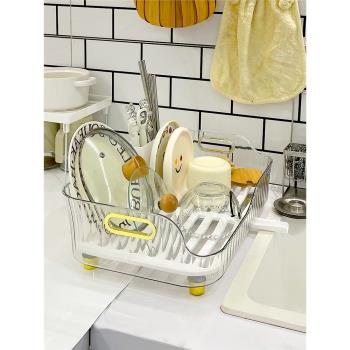 水槽邊瀝水碗架簡約雙層窄款家用臺面置物廚房濾水筷子餐具碟收納