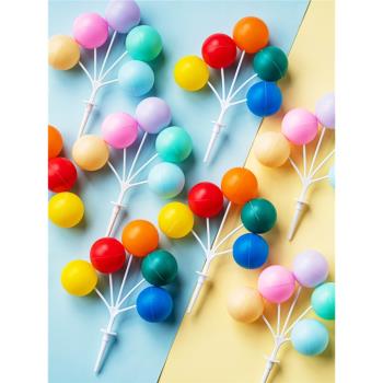 10個塑料大彩色氣球圓球球一束裝飾塑料球兒童節蛋糕裝飾馬卡龍色