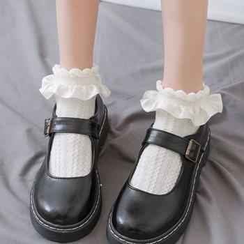 可愛日系lolita公主jk襪子女夏季ins潮蕾絲少女花邊短襪白色棉襪