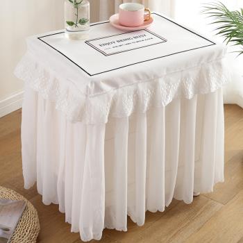 雪紡蕾絲床頭柜蓋布防塵罩臥室多用蓋巾北歐餐桌布家用茶幾桌布