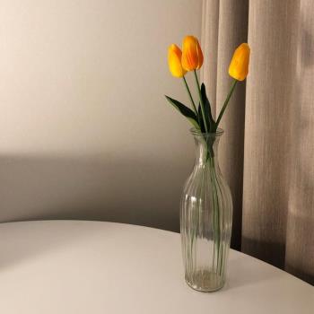 ins現代簡約風透明玻璃花瓶 植物水培插花花器桌面裝飾家居軟裝