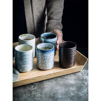 日式復古陶瓷茶杯直身杯主人杯單杯和風酒杯喝茶水杯杯子茶杯單個