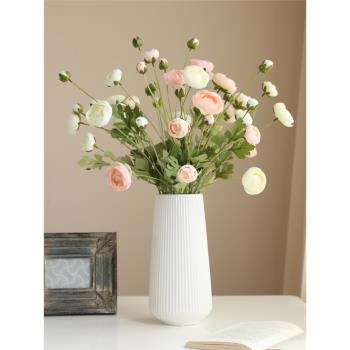 8頭露蓮小茶花仿真花假花絹花塑料花 客廳室內餐桌茶幾裝飾擺設