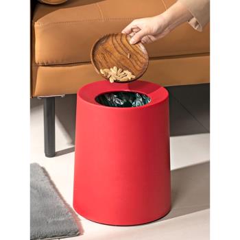 簡約現代家用紅色垃圾桶廚房客廳臥室衛生間垃圾桶室內結婚紙簍