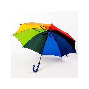 Qiutong男女通用兒童彩虹傘長柄雨傘自動晴雨兩用童傘可愛太陽傘