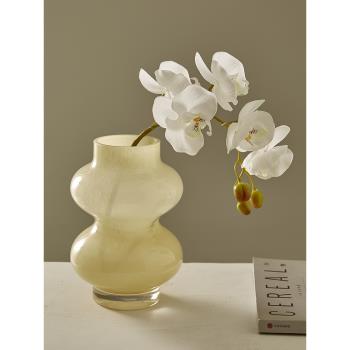 芬頓中古花瓶高級感藝術琉璃玻璃擺件輕奢插葫蘆花器法式ins軟裝