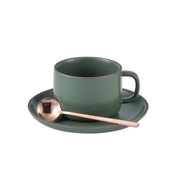 北歐啞光咖啡杯碟家用復古下午茶具套裝ins網紅精致花茶杯陶瓷杯