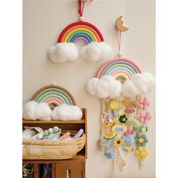 手工彩虹掛毯ins風墻面裝飾幼兒園掛件兒童房編織macrame材料包