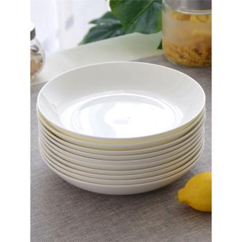 骨瓷盤子白色菜盤家用碟子純白陶瓷深盤碟餐具烤盤家用烤箱高級感