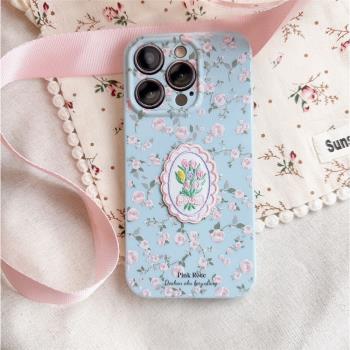 夏日少女清新小碎花刺繡硅膠手機殼iPhone121314Promax保護套軟全包