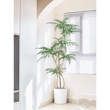 仿真植物藍花楹中式禪意仿生綠植假樹盆栽室內客廳落地裝飾擺件