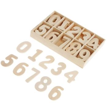 60個/盒數字0-9益智玩具積木片手工diy幼兒園木片算數創意禮物